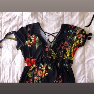 Plus Faux Wrap Floral Maxi Dress